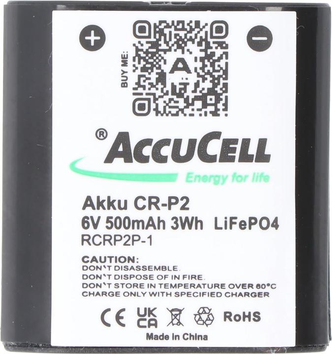 Produktbild AccuCell Akku CR-P2, CRP2 CR-P2 (1 Stk., CRP2, 600 mAh)