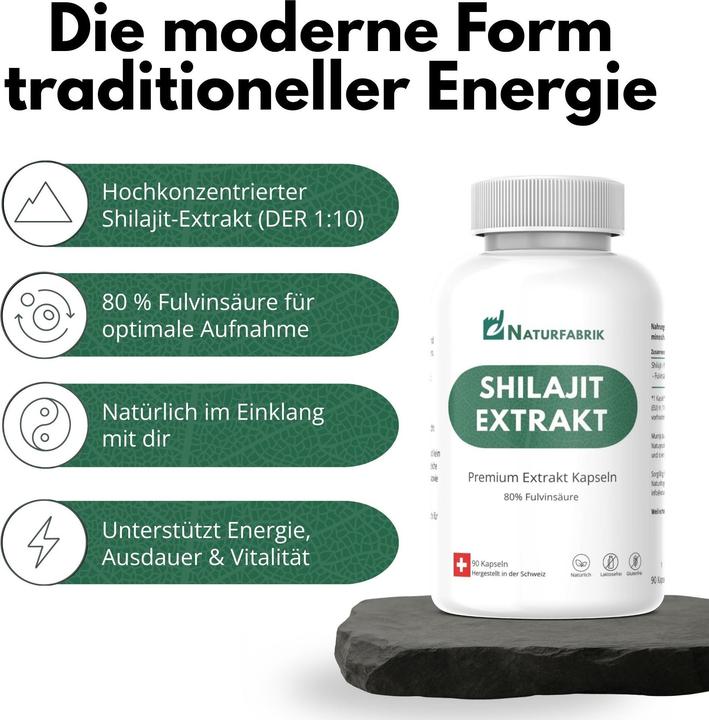 Produktbild Naturfabrik Shilajit Mumijo Extrakt Kapseln 90 Stk (90 Stück, Kapseln)
