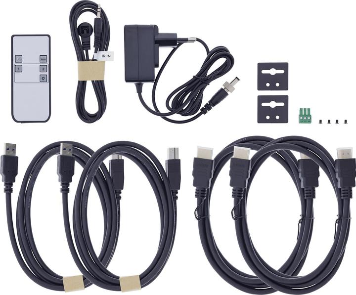 Actual product image InLine ® KVM Switch, 2-fach, HDMI, 8K@60Hz, USB 3.2, mit IR & RS-232