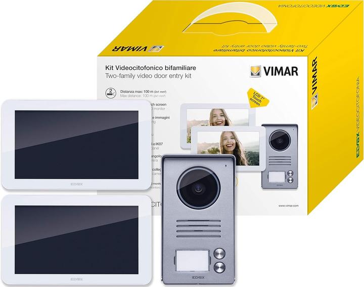 Produktbild Vimar Video Intercom Set, 2 Family, Hands-Free Touchscreen LCD, 2-Button Call Tablet with Rain Protection