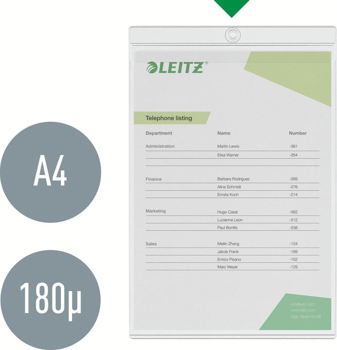 Produktbild Leitz 40940000 PVC Transparent Aktendeckel (A4, 50x)