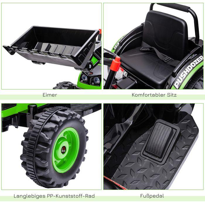 Image du produit Swisshandel24 Pelleteuse électrique pour enfants Pelleteuse à siège pour enfants Pelleteuse tout-terrain Tracteur
