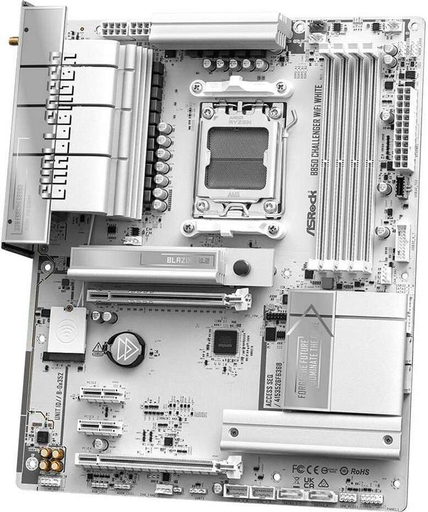 Produktbild AsRock MB AMD AM5 B850M Challenger WiFi White (AM5, AMD B850, ATX, mATX)