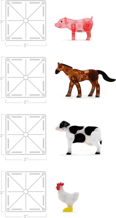 Actual product image Magna-Tiles Farm Animals Set (25 pieces)