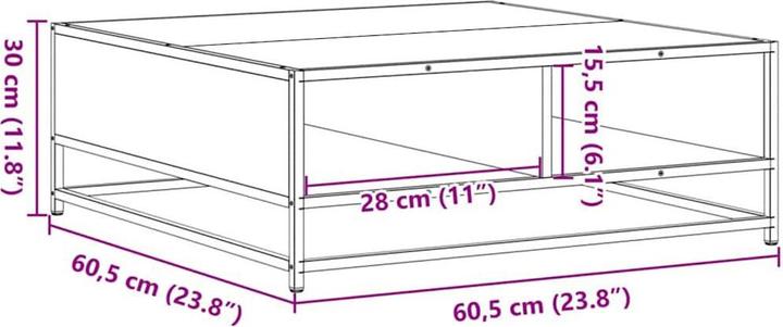 Image du produit vidaXL Couchtisch (60.50 x 60.50 x 30 cm)