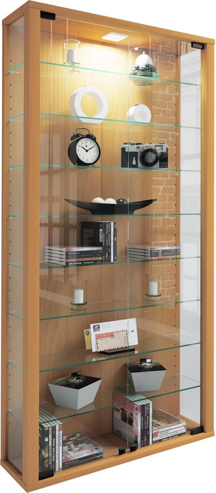 Produktbild VCM Sammel Wandvitrine Holz Glas Vitrosa Maxi (59 x 18 x 114 cm)