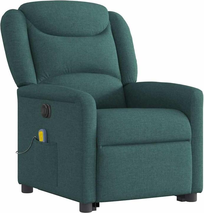 Immagine prodotto VidaXL Poltrona massaggiante elettrica con ausilio per la risalita Tessuto verde scuro