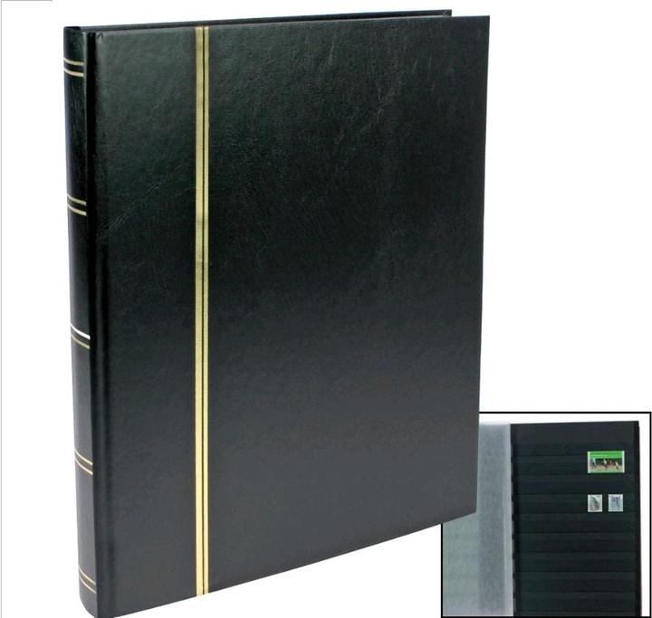 Actual product image Safe black stockbook with 32 black pages