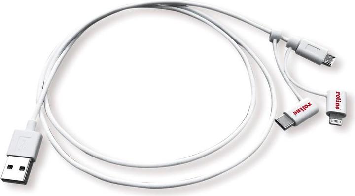 Roline USB 2.0 Sync & Charge Kabel Type A - Type C (1 m, USB 2.0)
