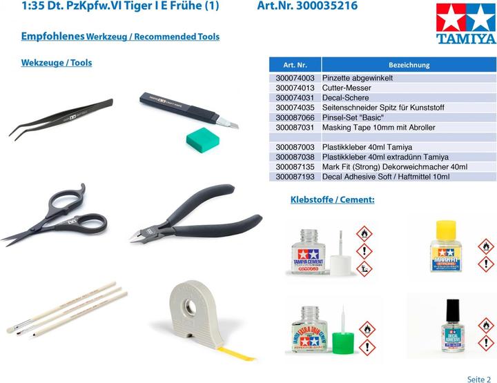 Actual product image Tamiya Dt. Tiger I Early