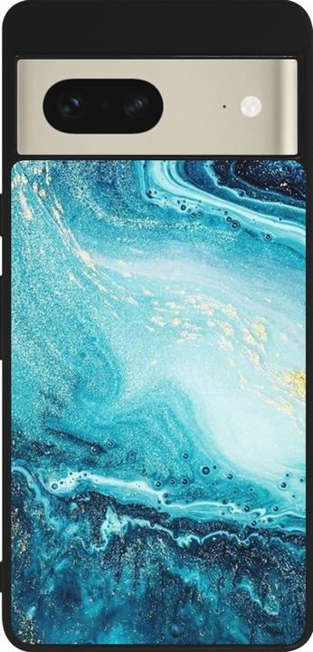 Actual product image PhoneLook Coque Silicone rigide noir Sea Foam Blue (Google Pixel 7)