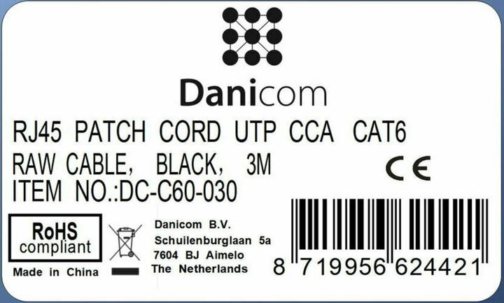 Produktbild Dsit CAT 6 Netzwerkkabel U/UTP (CAT6, 3 m)