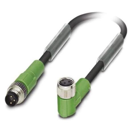 Phoenix Contact SAC-3P-M 8MS/0.3-PUR/M 8FR, Elektronikkabel + Stecker, Schwarz