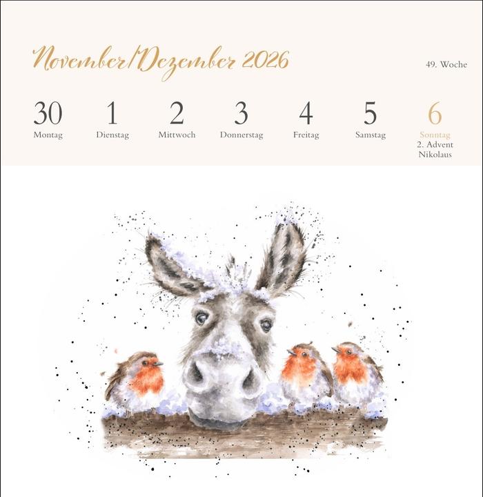 Produktbild Hannah Dale: Happy Animals Premium-Postkartenkalender 2026 (165 x 177 mm, Kein Einband, Deutsch)