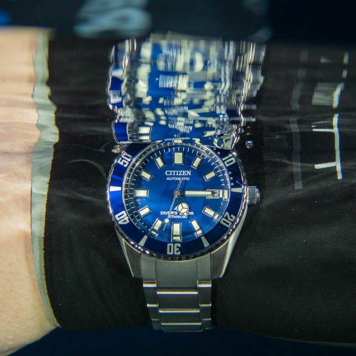 Actual product image Citizen Promaster Marine Automatic Diver's Super Titanium NB6021-68L (Watch with gemstone, 41 mm)