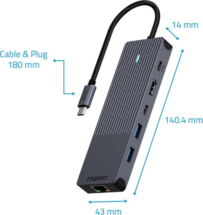 Produktbild Rapoo UCM-2002 (USB-C, 6 Ports)