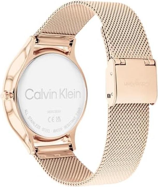 Actual product image Calvin Klein Womens Analogue Quartz Watch with Stainless Steel Strap 25200002 Carnation Gold Classic (Analogue wristwatch, 38 mm)