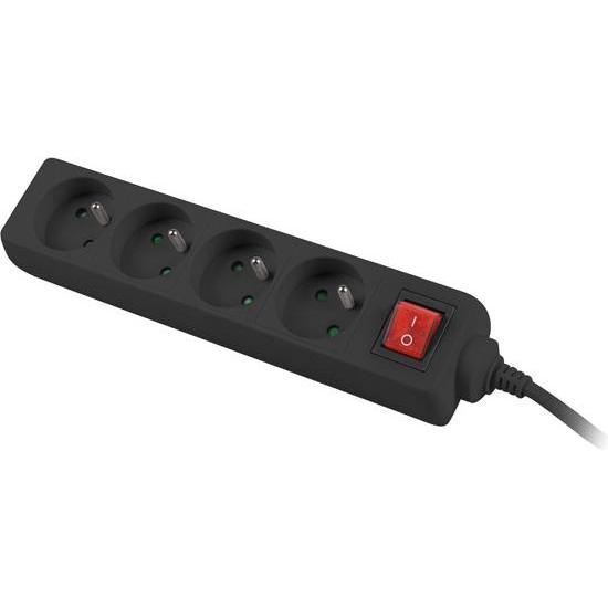 Lanberg, Steckdosenleiste, PS1-04E-0150-BK Verlängerungskabel 4 AC-Ausgänge Indoor (4 x, CEE 7/5, 1.50 m)