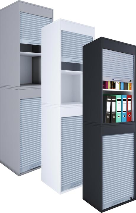Actual product image VCM Office cabinet filing cabinet roller shutter cabinet wood "Aktos XL" (50 x 40 x 186 cm)