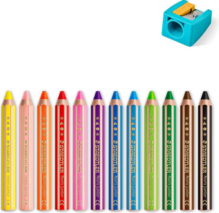 Image du produit Staedtler Crayons de couleur Junior 140, avec taille-crayon, 12 couleurs (12x)