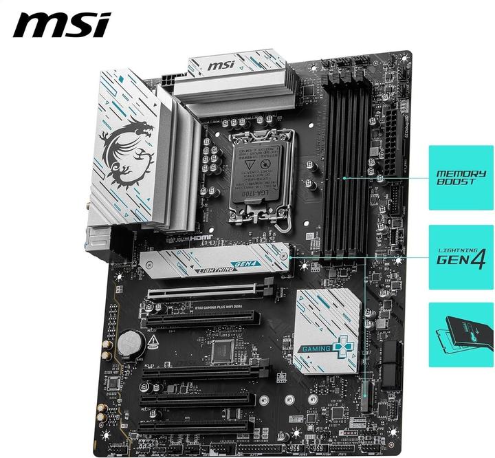 Productafbeelding MSI B760 GAMING PLUS WIFI DDR4 (LGA 1700, Intel B760, ATX)