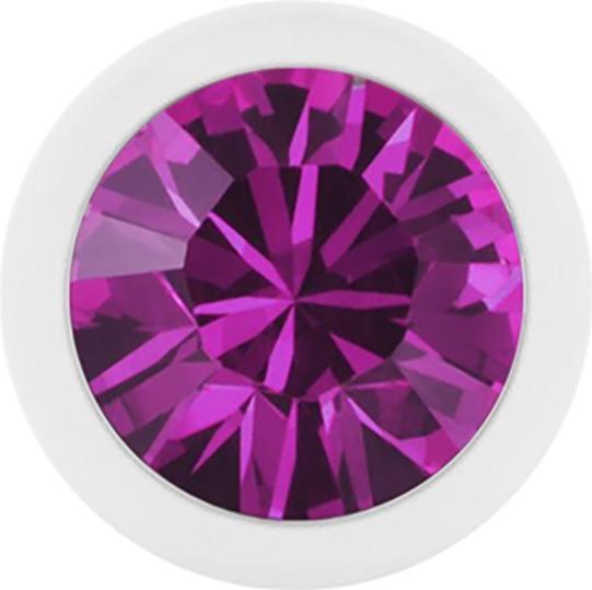 Actual product image Star Piercing Micro sphere Pure White with Swarovski fuchsia (without brass, Surgical steel 316L)