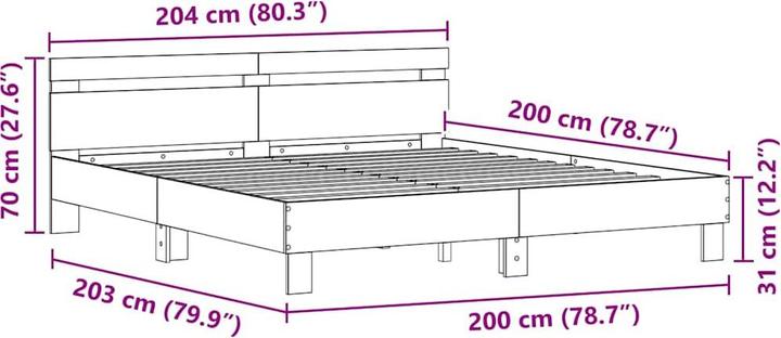 Image du produit vidaXL Moderner Bettrahmen (200 x 200 cm)