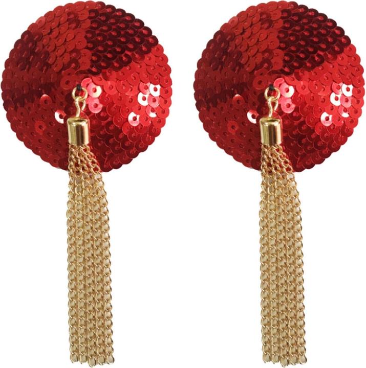 Actual product image Kinky Diva Sequin Nipple Covers w Chain