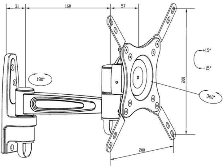 Actual product image Multibrackets Flexarm 360 II (Wall, 32", 15 kg)