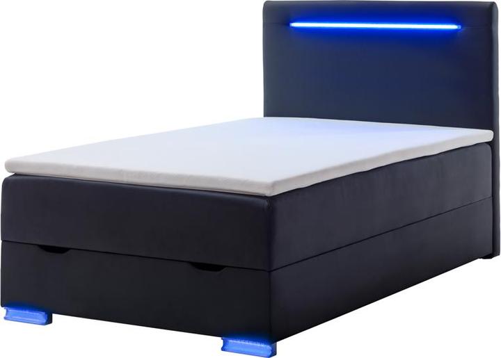 Produktbild Meise Möbel Las Vegas II Boxspringbett Kunststofffuss mit LED/Kunstleder (140 x 200 cm)