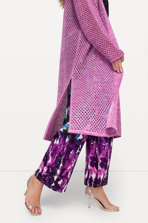 Produktbild Miamoda Long-Strickjacke, Ajourstrick, Metallic-Effekt, Langarm (54)