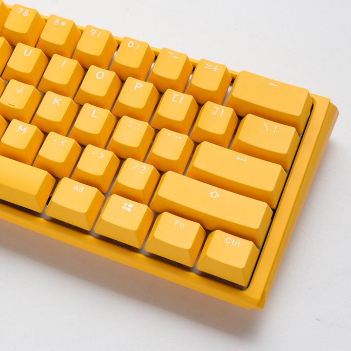Actual product image Ducky One 3 Yellow Gaming Keyboard, RGB LED - MX-Red (US) (US, Cable)