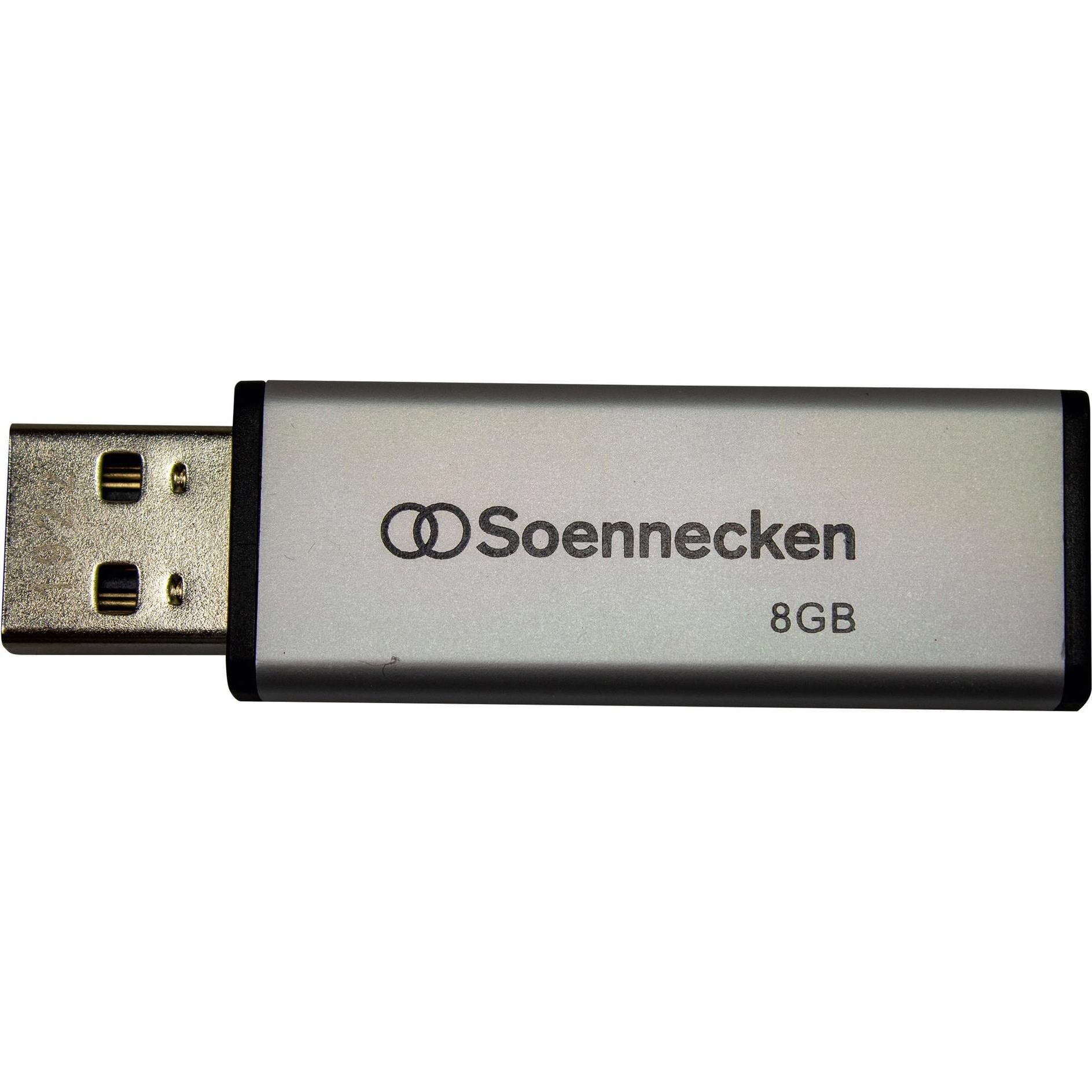 Thumbnail - Soennecken 71612 (8 GB, USB 2.0, USB-A), USB Stick, Schwarz, Silber