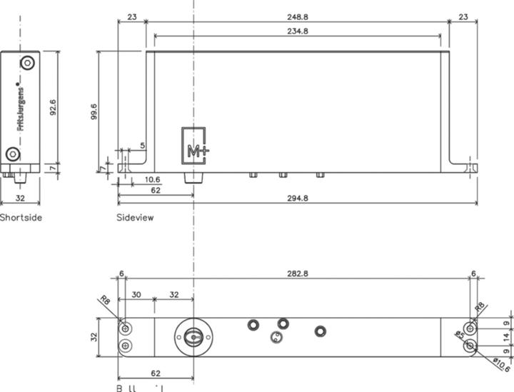 Actual product image FritsJurgens Pivot-Türbänder Sys. M32+/ C, 70mm