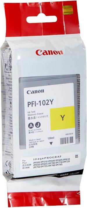 Actual product image Canon Pfi-102y (Y)