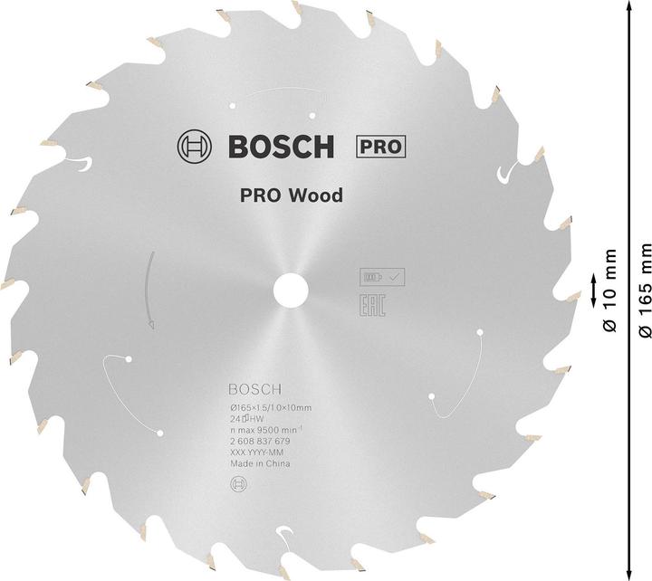 Produktbild Bosch Professional Zubehör PRO Wood cordless Kreissägeblatt, 165 x 1,5 x 10 mm