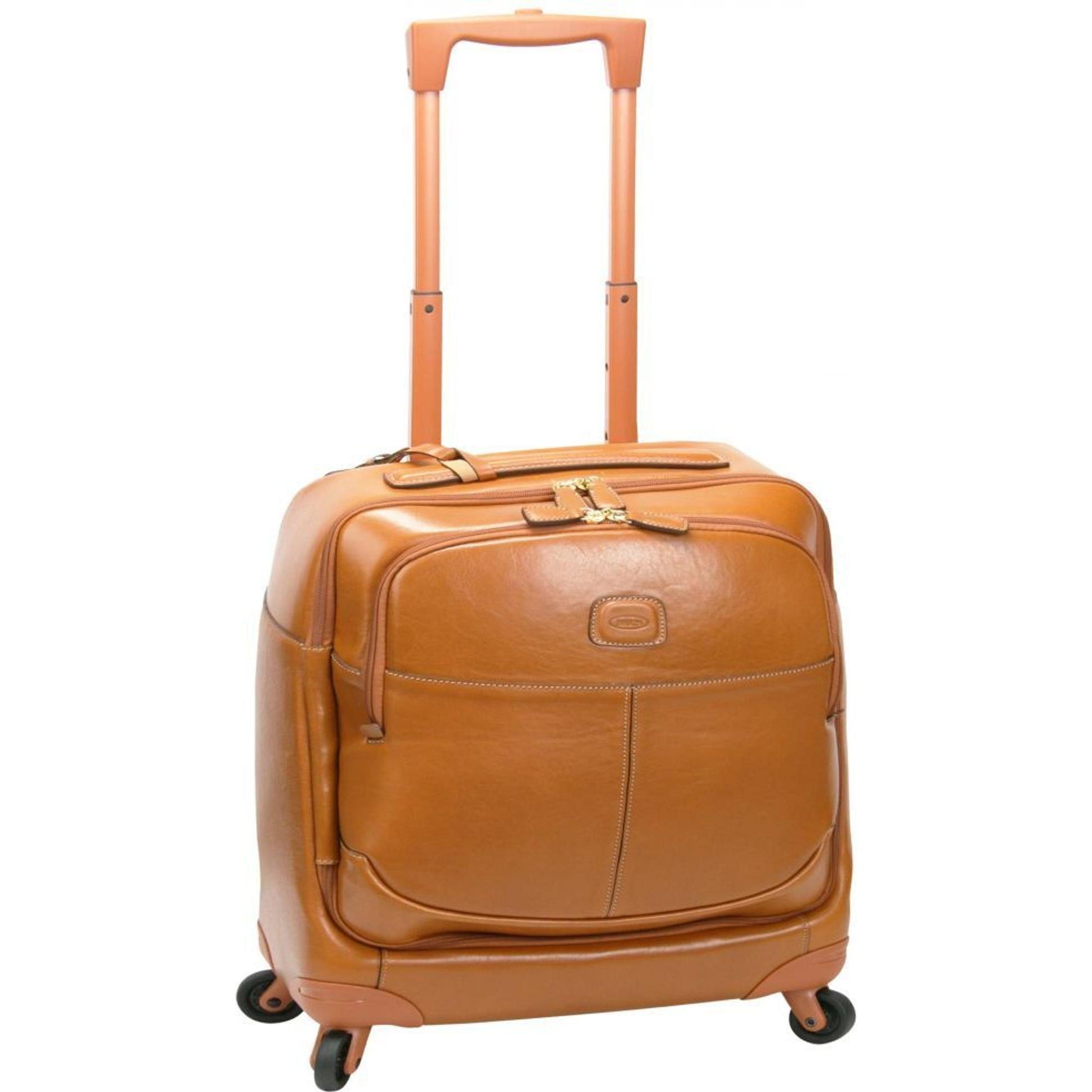 Brics, Koffer, Life Pelle 4-Rollen Businesstrolley Leder 43 cm Laptopfach, Braun, (35 l, Handgepäck (bis 50l))