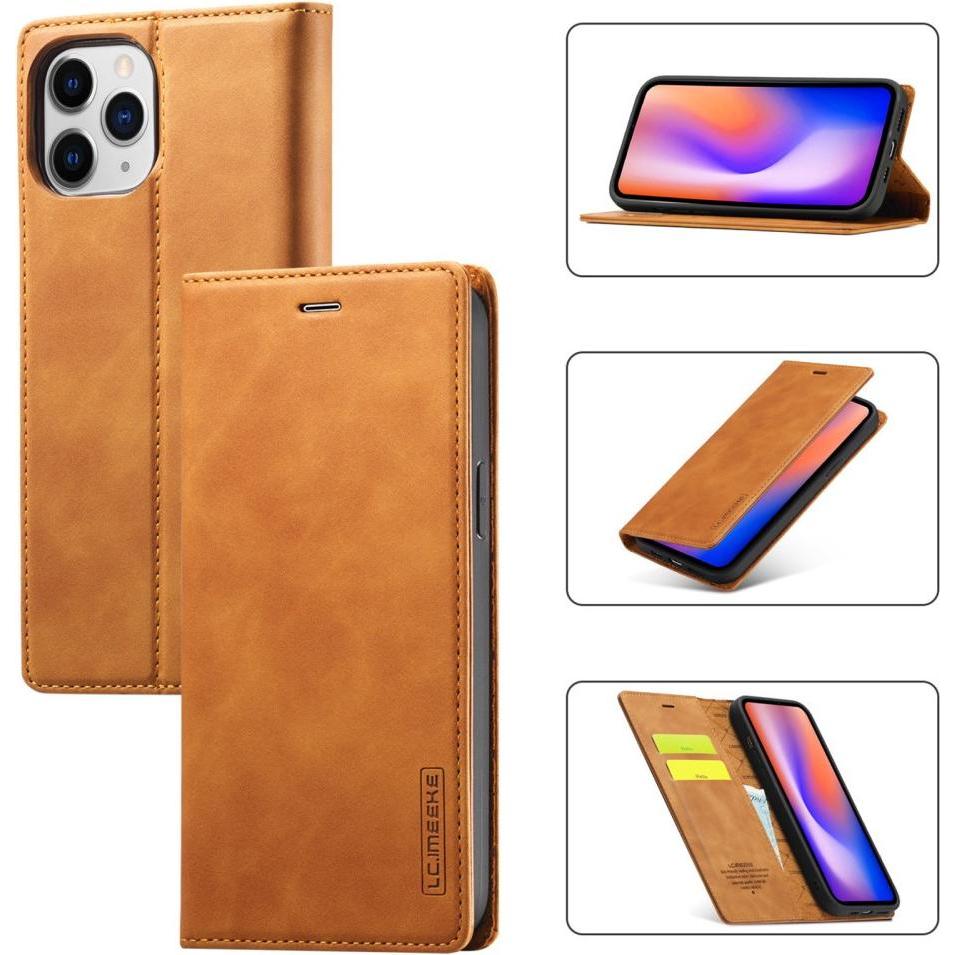 Thumbnail - Cover-Discount iPhone 13 Pro Max - Stand Flip Case Hülle braun (Apple iPhone 13 Pro Max), Smartphone Hülle, Braun