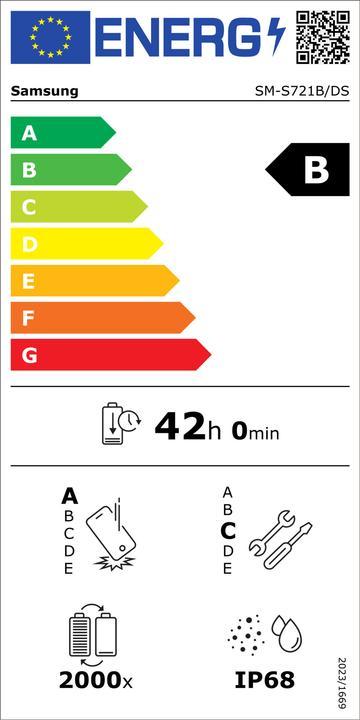 Label énergétique Samsung Galaxy S24 FE (128 Go, Graphite, 6.70", SIM + eSIM, 5G)