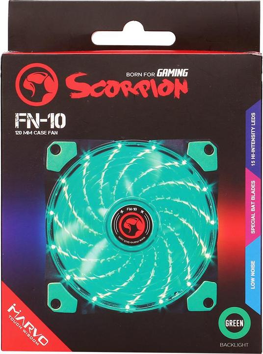 Actual product image Marvo FN10GN - 120MM case fan, green (120 mm, 1 x)
