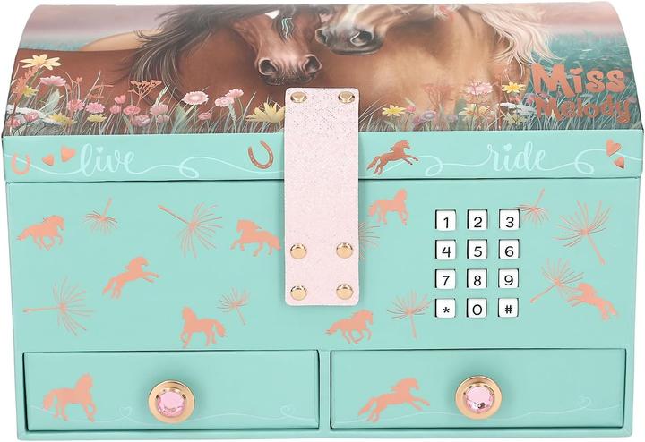 Produktbild Magni DEPESCHE Miss Melody Schmuckkästchen Pferde mit Code und Sound rosa/grün