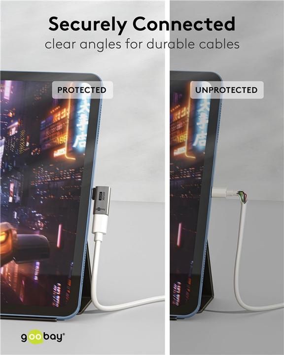 Actual product image Goobay USB-C adapter horizontal 90°, USB4 (USB-C, USB-C)