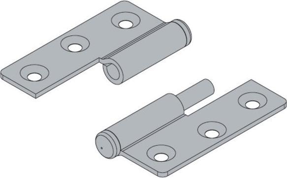 Image du produit Hettich Mbelband rechts, vernickelt 50x40 mm, 2 Stck fr innenliegende Tren und Fenster