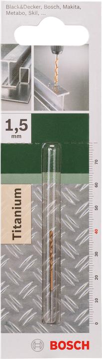 Image du produit Bosch Zubehör Forets à métaux HSS-TiN, DIN 338 D= 1,5 mm L= 40 mm (1,5 mm)