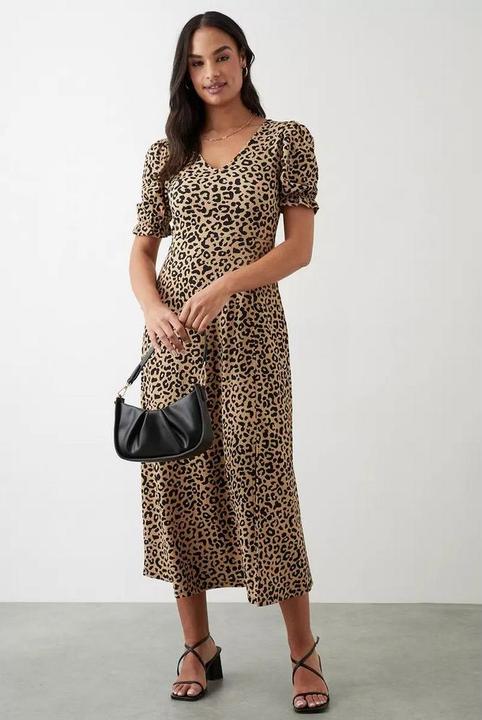 Produktbild Dorothy Perkins Womens/Ladies Leopard Print Short-Sleeved Midi Dress (42)