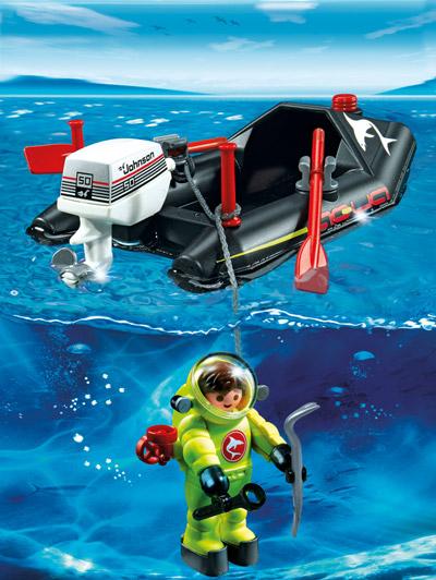 Image du produit Playmobil Petit bateau avec plongeur en eaux profondes