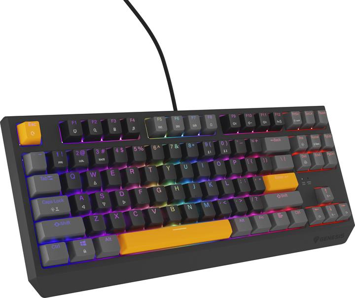 Actual product image Genesis Thor 230 TKL Anchor Gray Positive RGB Outemu Red (US, Cable, Wireless)