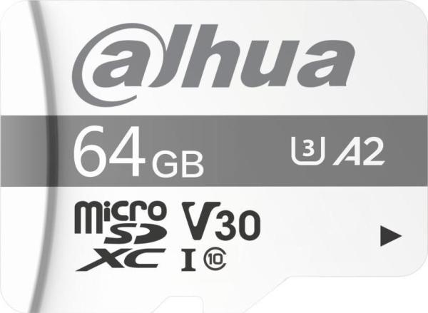 Actual product image Dahua Technology DHI-TF-P100/64 GB, 64 GB, MicroSDXC, Class 10, UHS-I, 100 MB/s, 38 MB/s (64 GB, microSDXC, U3, UHS-I)