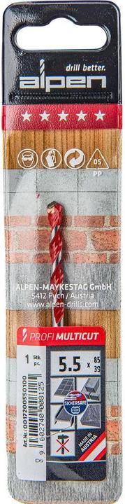 Actual product image Alpen Carbide multi-purpose drill 5.5 (5.5 mm)