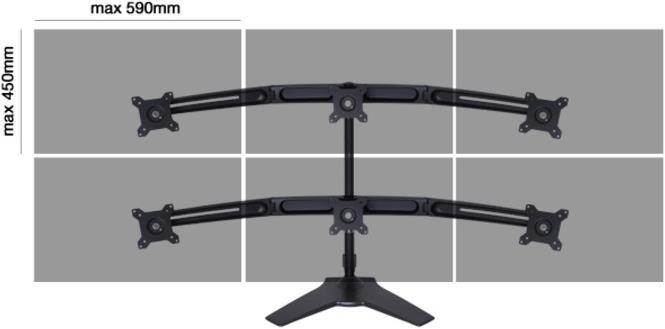 Actual product image Multibrackets Extension set to 6 monitors for table stand EX Kit Triple (Table, 24")
